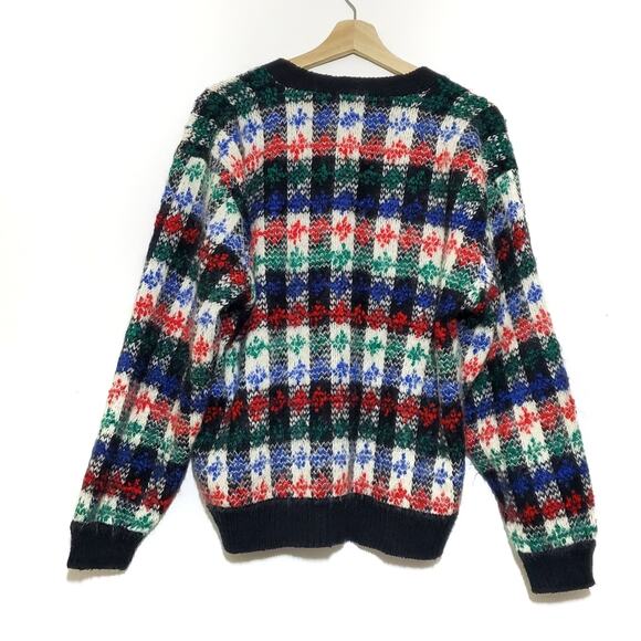 Vintage Le Moda Knitwear Hand Loomed Mohair Wool Blend Patterned Cardigan - Picture 4 of 10